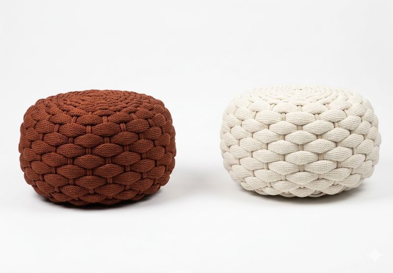 POUFFE TRESSE A BOULE - General - TAKIDECO EL EULMA SHOWROOM