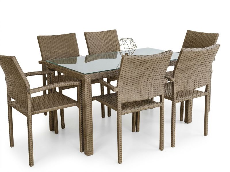TABLE 6 CHAISES 1.60×0.80 - Tables - TAKIDECO EL EULMA SHOWROOM